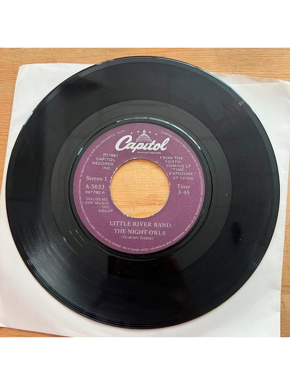 Little River Band - The Night Owls/Suicide Boulevard 45rpm VG+ R08